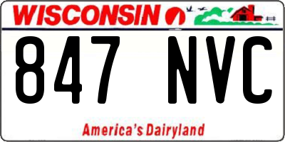 WI license plate 847NVC