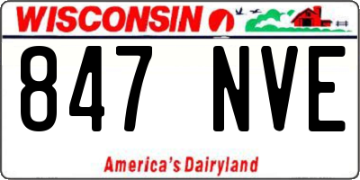 WI license plate 847NVE