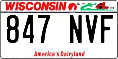 WI license plate 847NVF
