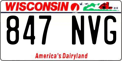 WI license plate 847NVG