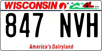 WI license plate 847NVH
