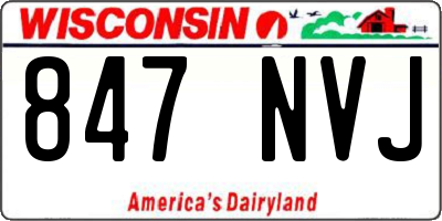 WI license plate 847NVJ