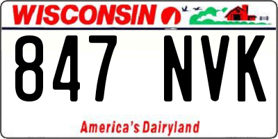 WI license plate 847NVK
