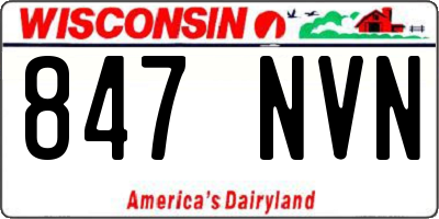 WI license plate 847NVN