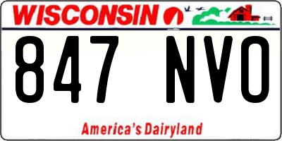 WI license plate 847NVO