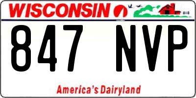 WI license plate 847NVP