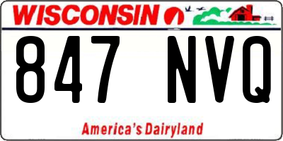 WI license plate 847NVQ