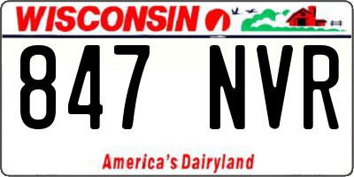 WI license plate 847NVR