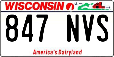 WI license plate 847NVS