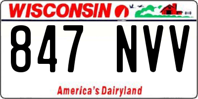 WI license plate 847NVV