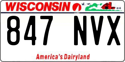 WI license plate 847NVX