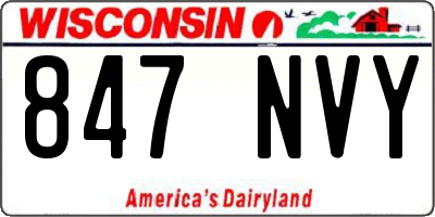 WI license plate 847NVY