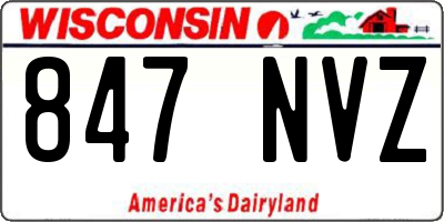 WI license plate 847NVZ