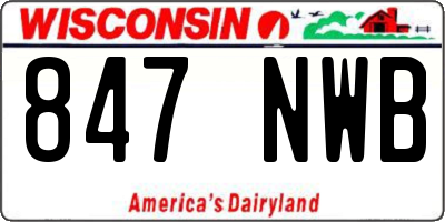 WI license plate 847NWB