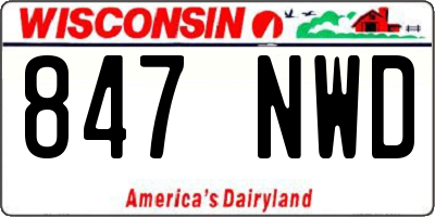 WI license plate 847NWD