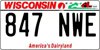 WI license plate 847NWE