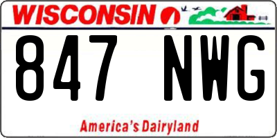 WI license plate 847NWG