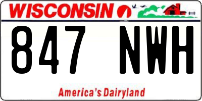 WI license plate 847NWH