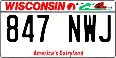 WI license plate 847NWJ