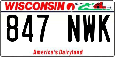 WI license plate 847NWK