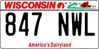 WI license plate 847NWL