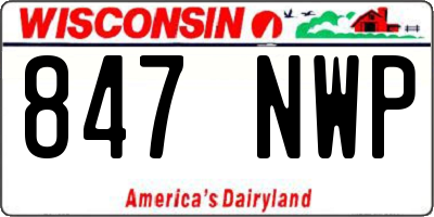 WI license plate 847NWP