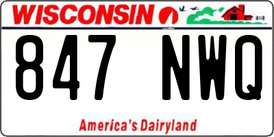 WI license plate 847NWQ