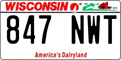 WI license plate 847NWT