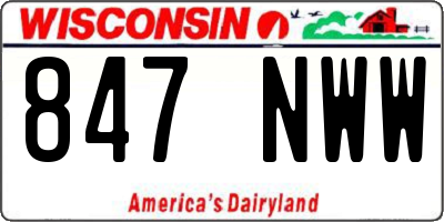 WI license plate 847NWW