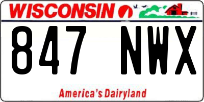 WI license plate 847NWX