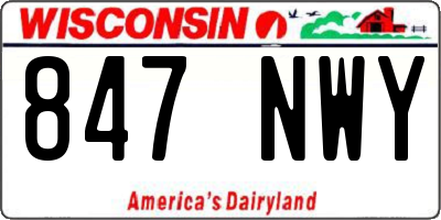 WI license plate 847NWY