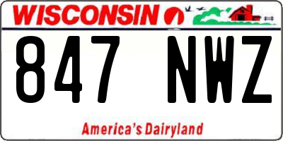 WI license plate 847NWZ
