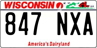 WI license plate 847NXA
