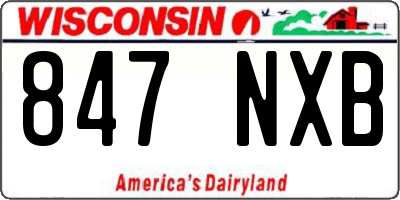 WI license plate 847NXB