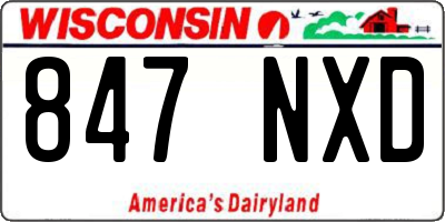 WI license plate 847NXD