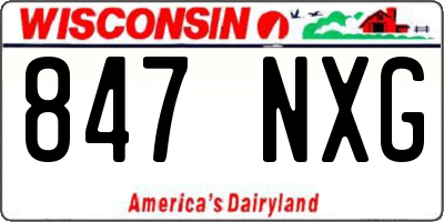 WI license plate 847NXG
