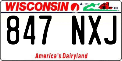 WI license plate 847NXJ