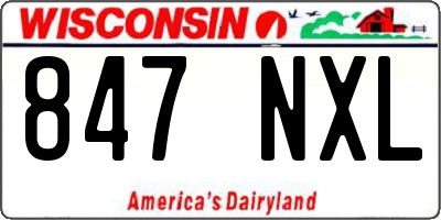 WI license plate 847NXL