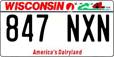 WI license plate 847NXN