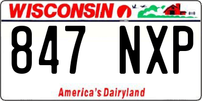WI license plate 847NXP