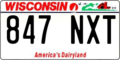 WI license plate 847NXT
