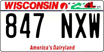 WI license plate 847NXW