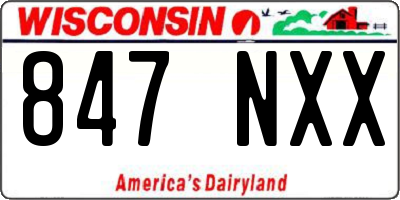 WI license plate 847NXX