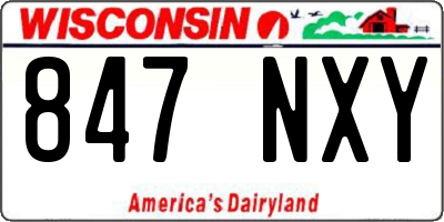 WI license plate 847NXY