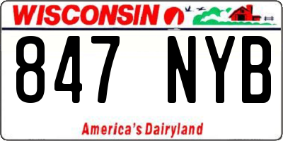WI license plate 847NYB