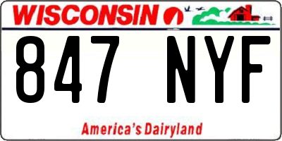 WI license plate 847NYF