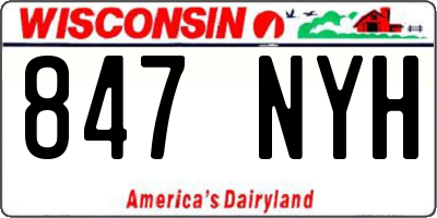 WI license plate 847NYH