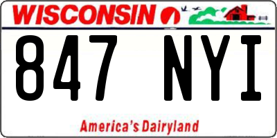 WI license plate 847NYI