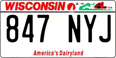 WI license plate 847NYJ