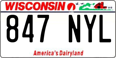 WI license plate 847NYL